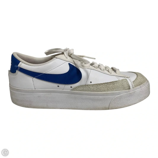 Shoes Sneakers Platform By Nike In Blue & White, Size: 9