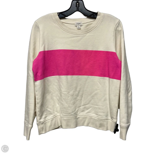 Sweatshirt Crewneck By J. Crew In Cream & Pink, Size: S