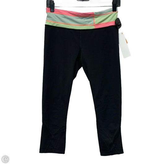 Athletic Leggings Capris By Lululemon In Black & Green, Size: S