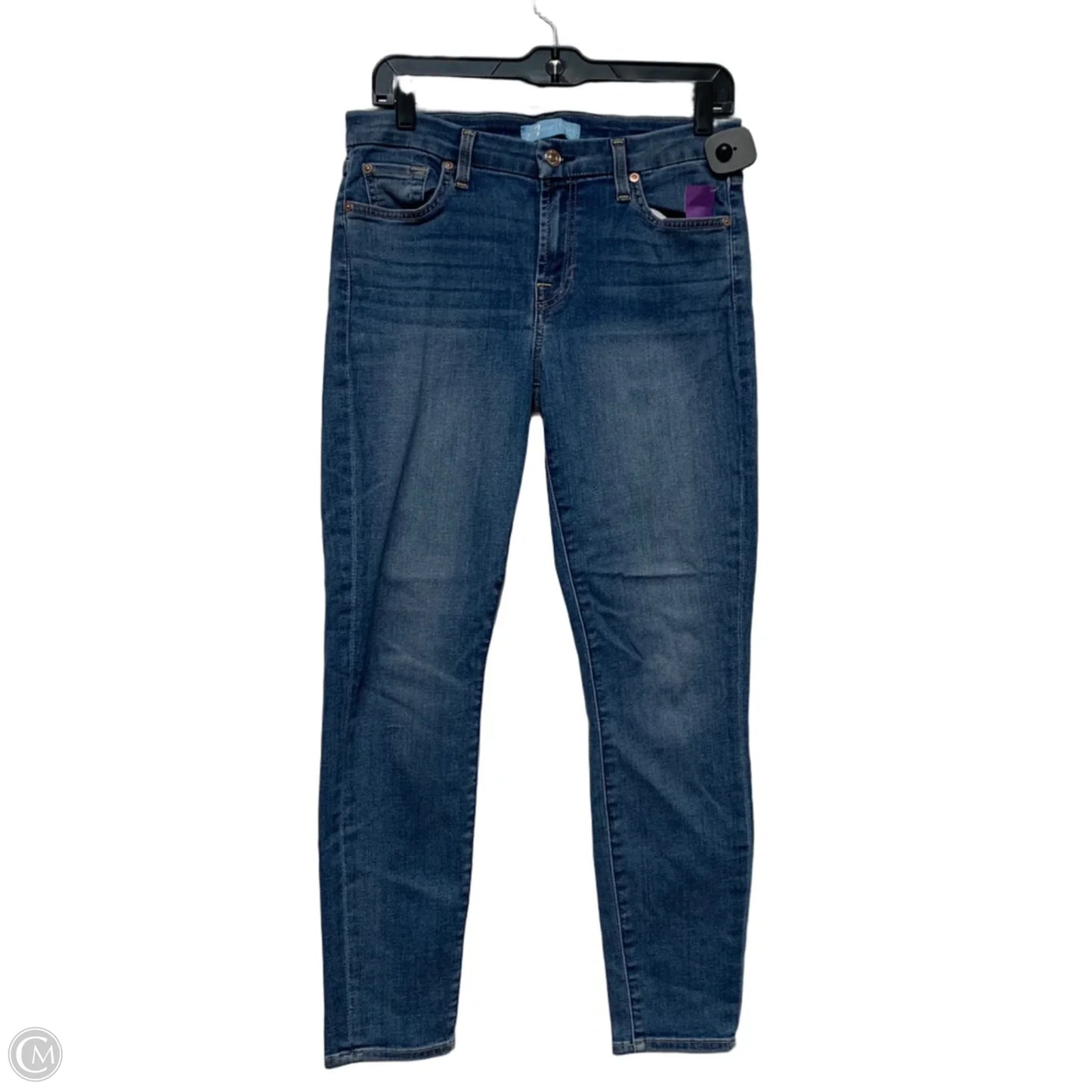 Jeans Jeggings By 7 For All Mankind In Blue Denim, Size: 10