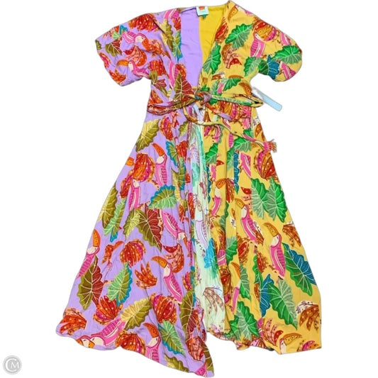 Dress Designer By Farm Rio In Purple & Yellow, Size: S
