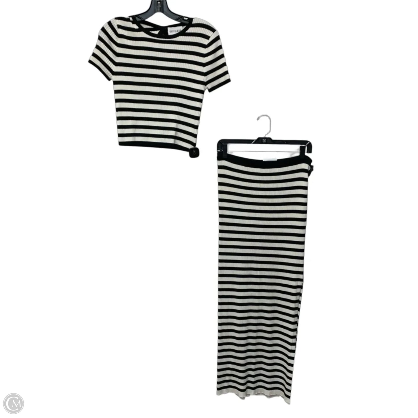 Skirt Set 2pc By Olive And Oak In Striped Pattern, Size: L