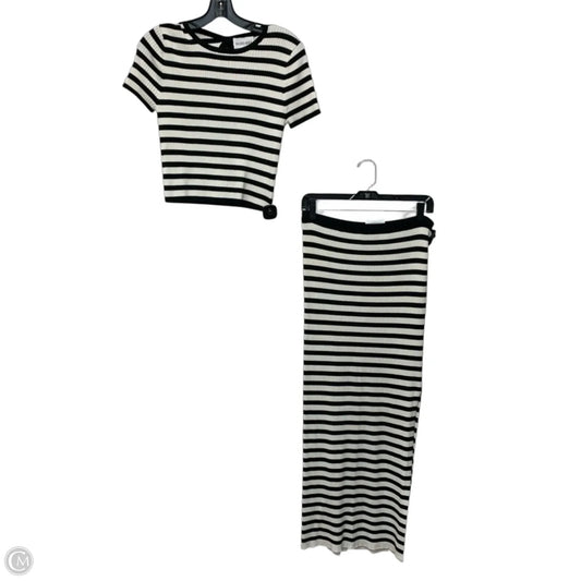 Skirt Set 2pc By Olive And Oak In Striped Pattern, Size: L