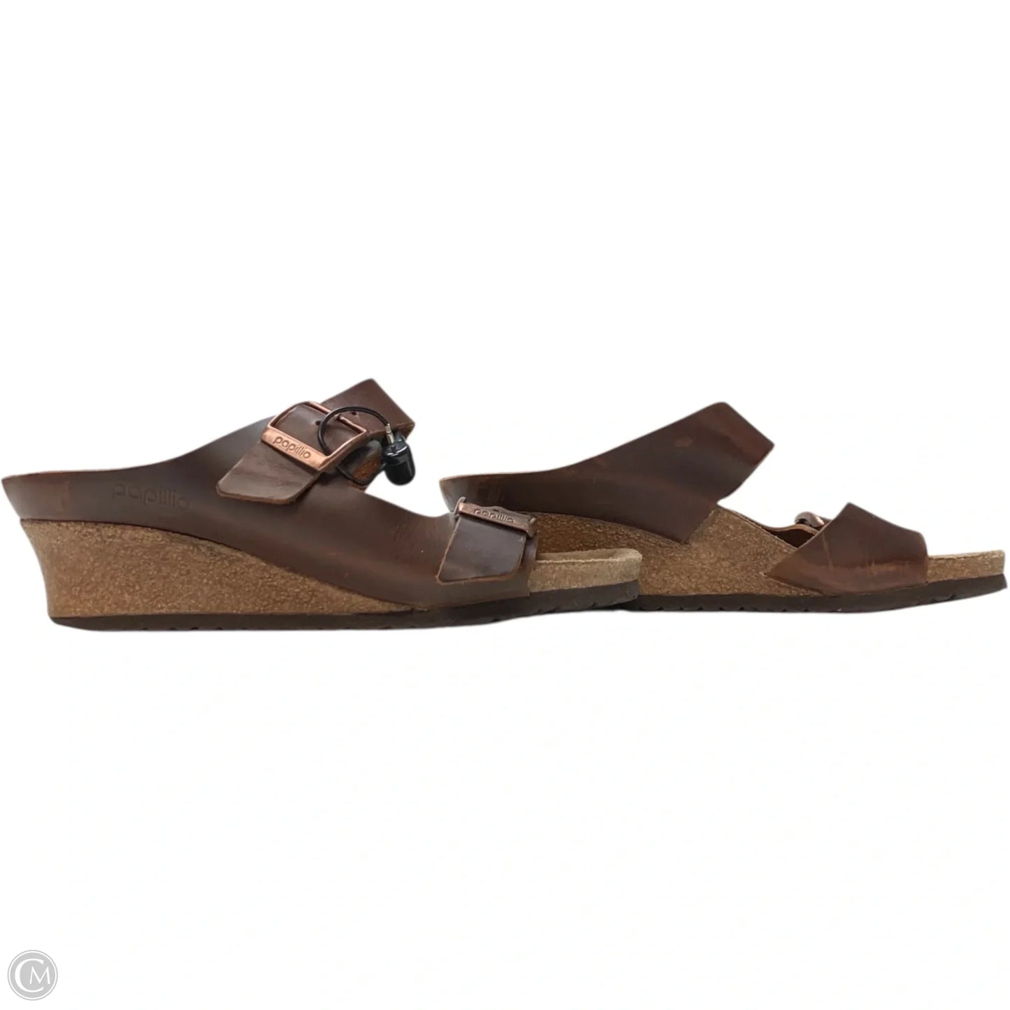 Sandals Heels Wedge By Papillio by Birkenstock In Brown, Size: 7