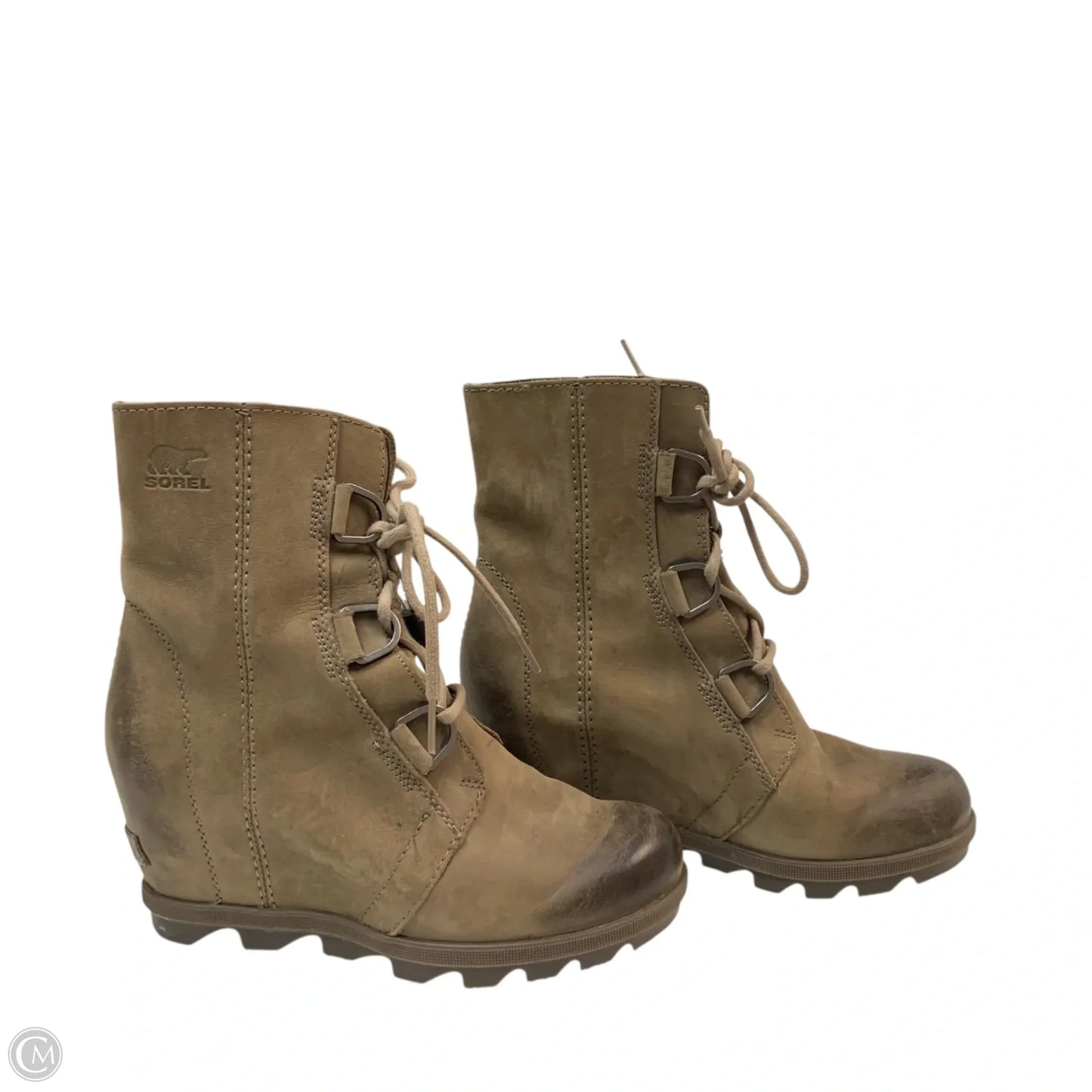 Boots Ankle Heels By Sorel In Brown, Size: 8