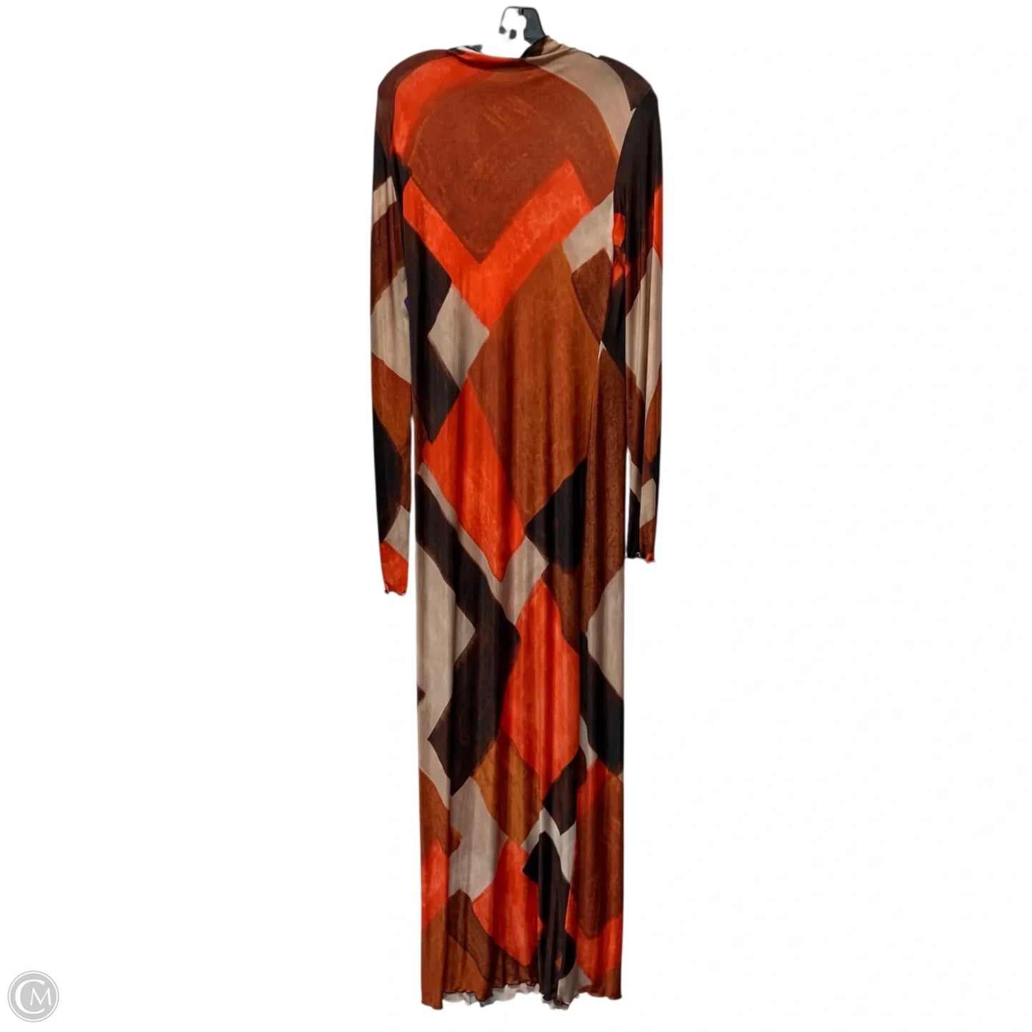Dress Casual Maxi By Zara In Brown & Orange, Size: 1x