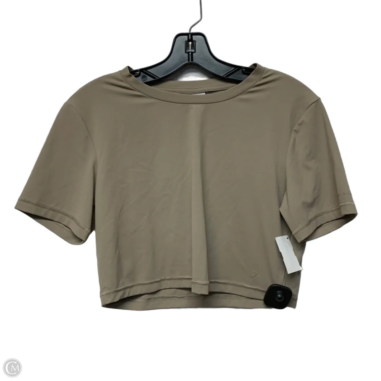 Athletic Top Short Sleeve By Gym Shark In Brown, Size: L
