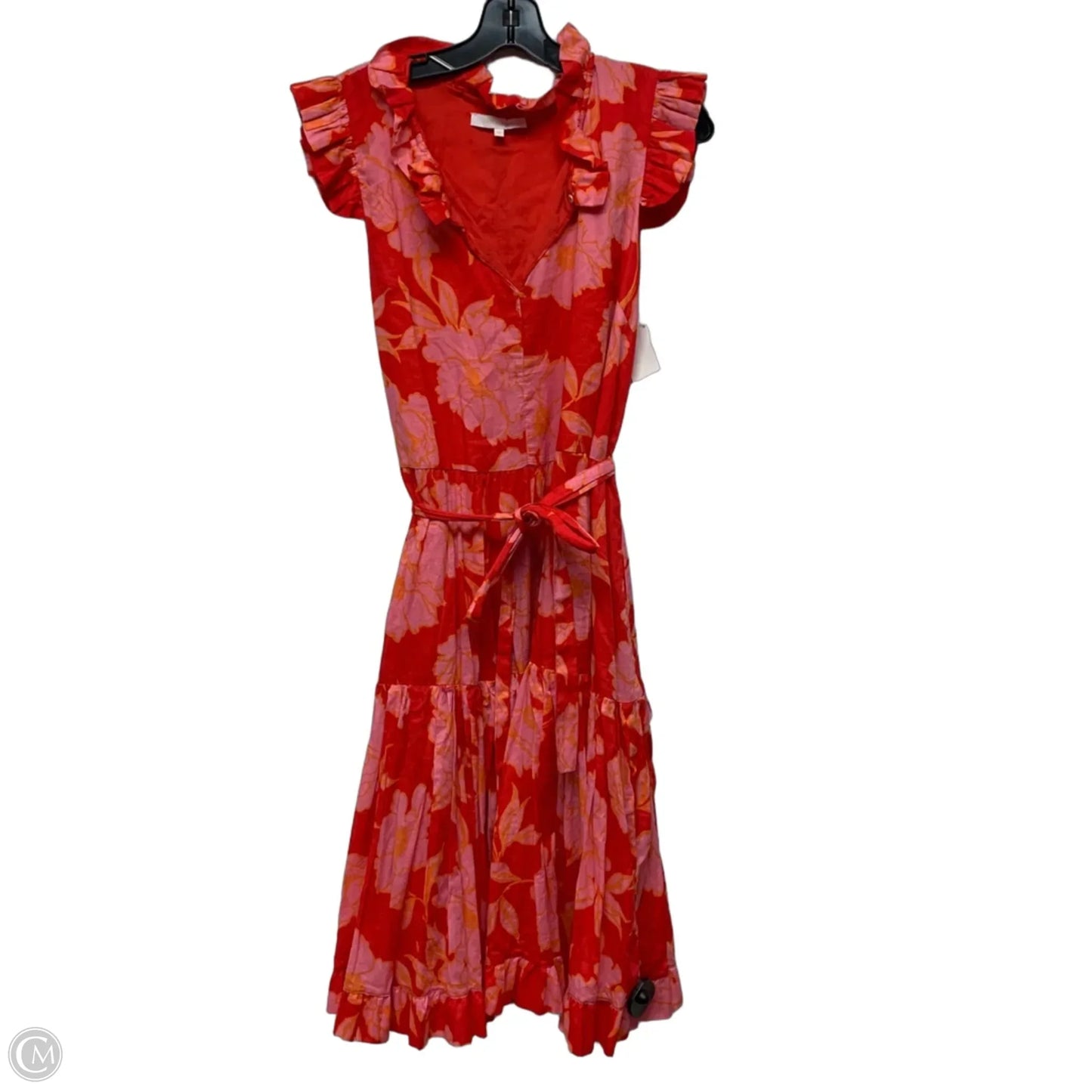 Dress Casual Short By Olivaceous In Pink & Red, Size: M