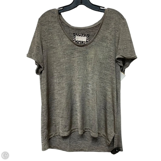 Top Short Sleeve By Anthropologie In Grey, Size: L