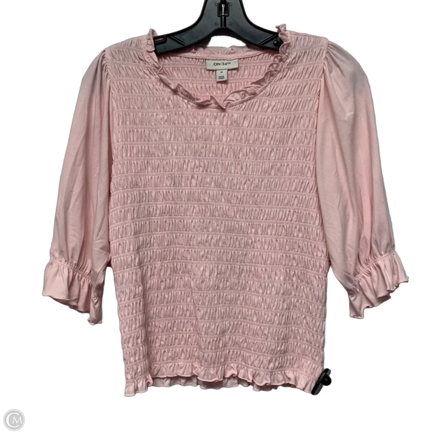 Top Short Sleeve By On 34th In Pink, Size: M