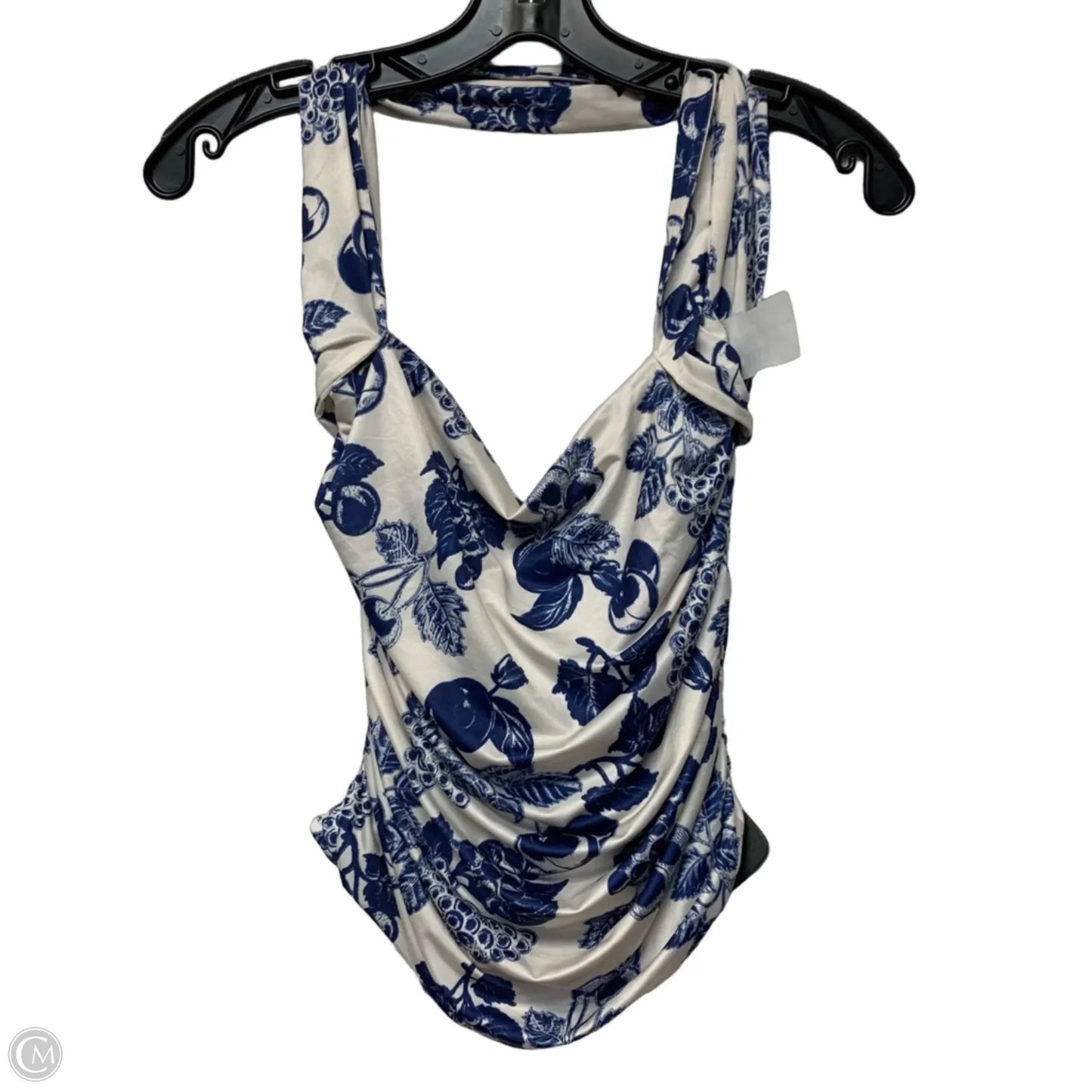 Top Sleeveless By Free People In Blue & White, Size: S