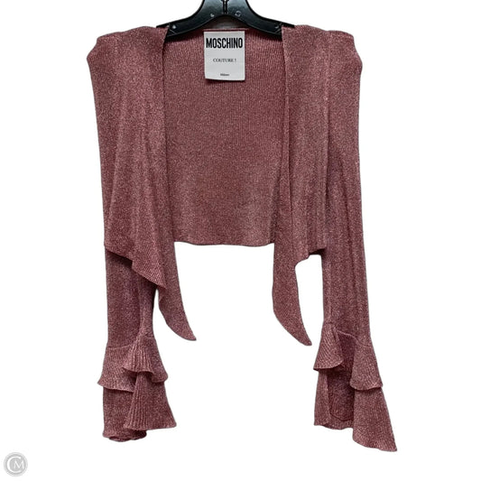 Cardigan Luxury Designer By Moschino In Pink, Size: S