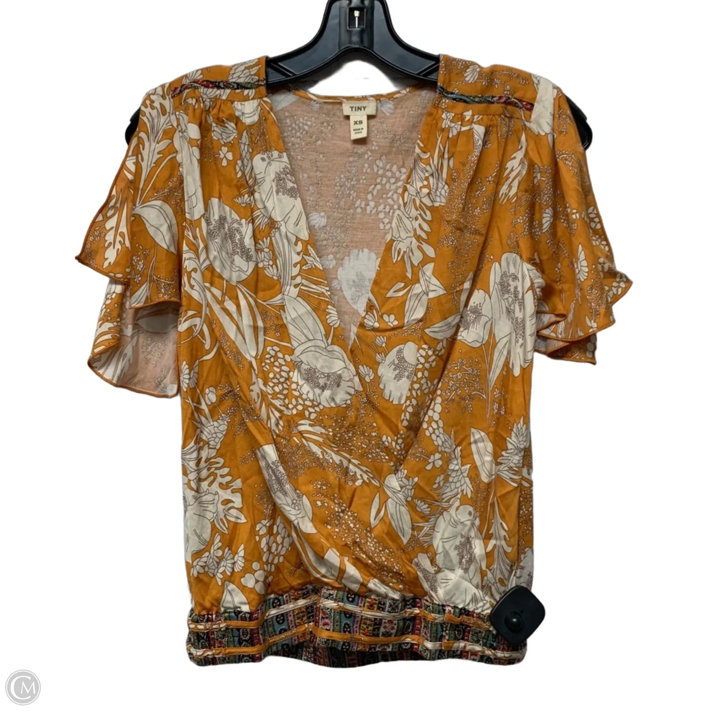 Top Short Sleeve By Tiny In Orange & White, Size: Xs