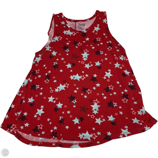 Top Sleeveless By Clothes Mentor In Red, Size: 1x