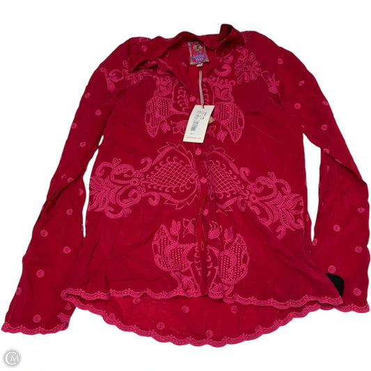 Tunic Designer By Johnny Was In Pink & Red, Size: Xxs