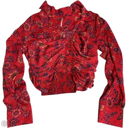 Top Long Sleeve By Free People In Pink, Size: S