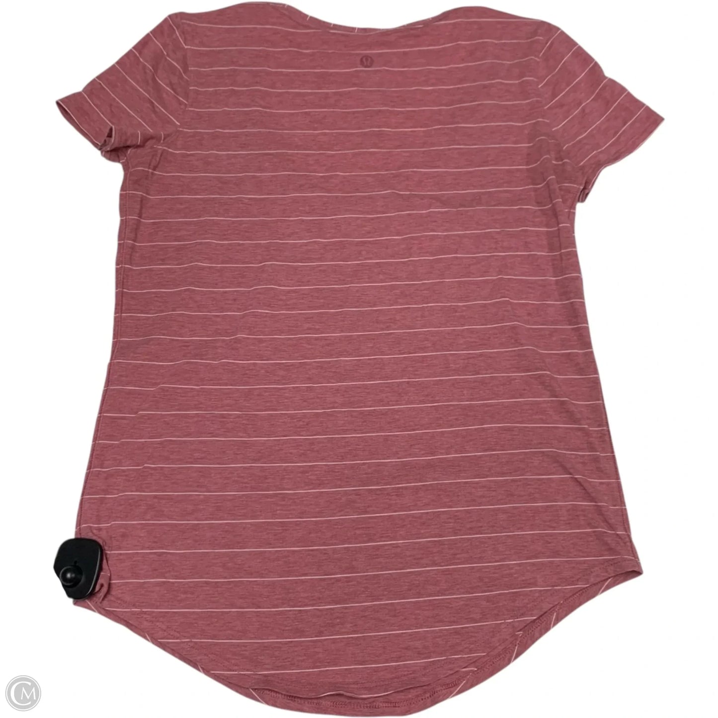 Athletic Top Short Sleeve By Lululemon In Pink & White, Size: S