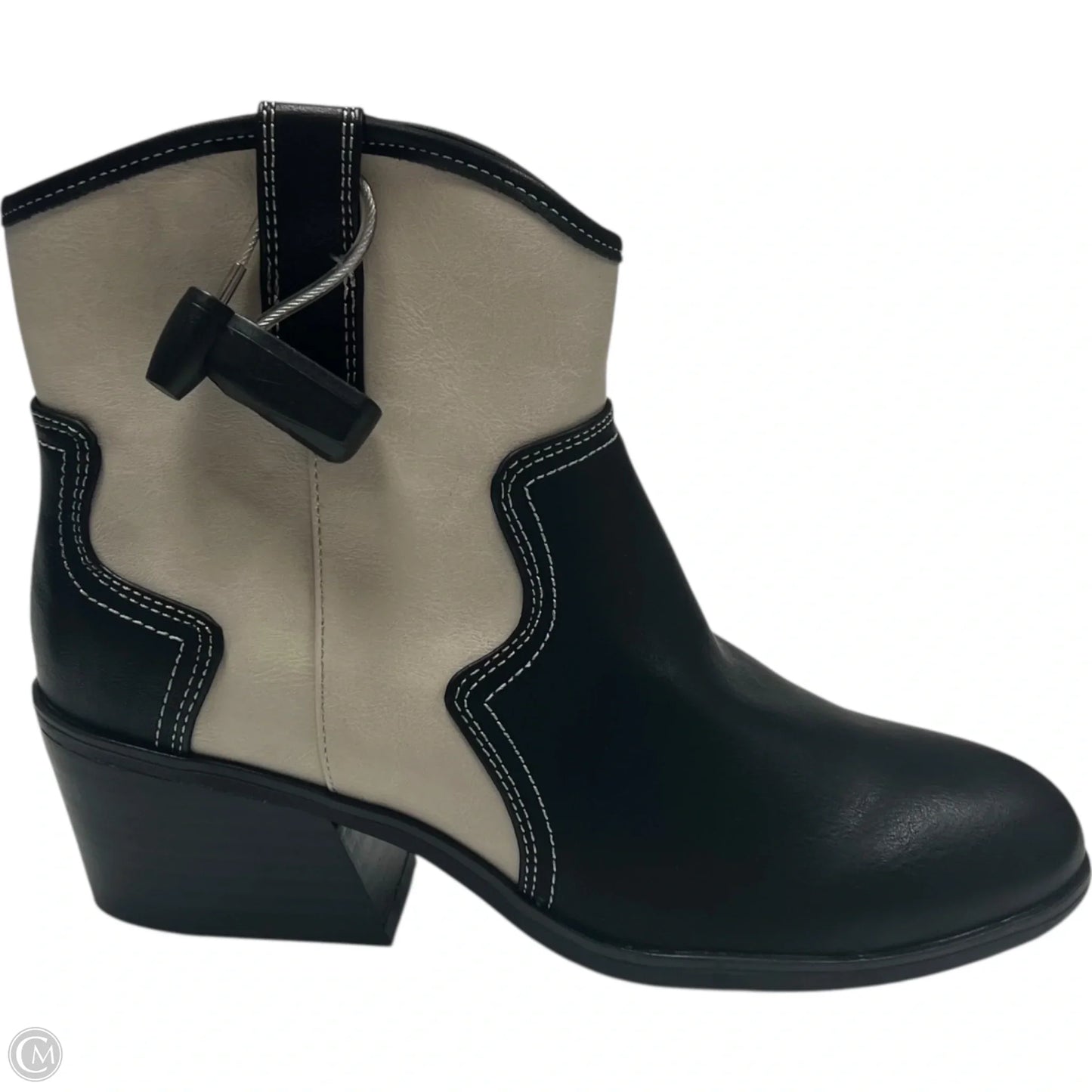 Boots Western By Dr Scholls In Black & Cream, Size: 7.5