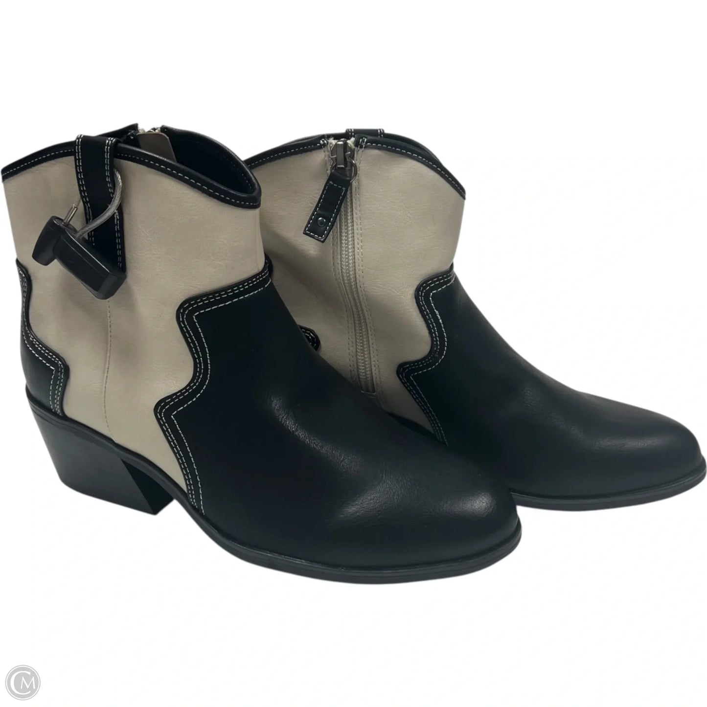 Boots Western By Dr Scholls In Black & Cream, Size: 7.5