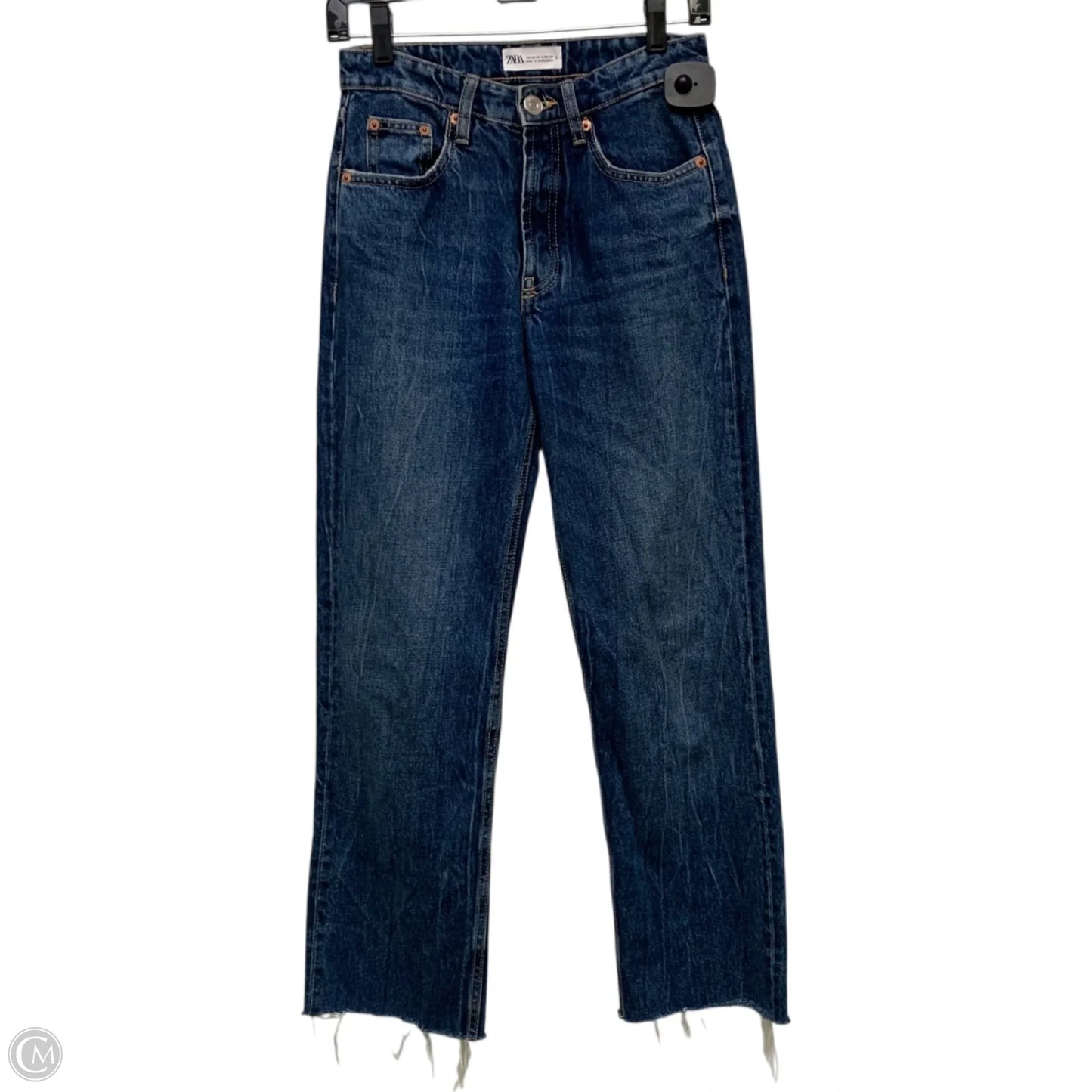 Jeans Straight By Zara In Blue Denim, Size: 2