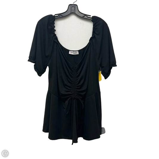 Top Short Sleeve By Impressions In Black, Size: 3x