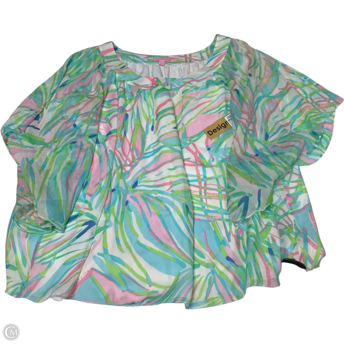 Blouse Designer By Lilly Pulitzer In Blue & Green, Size: Xs