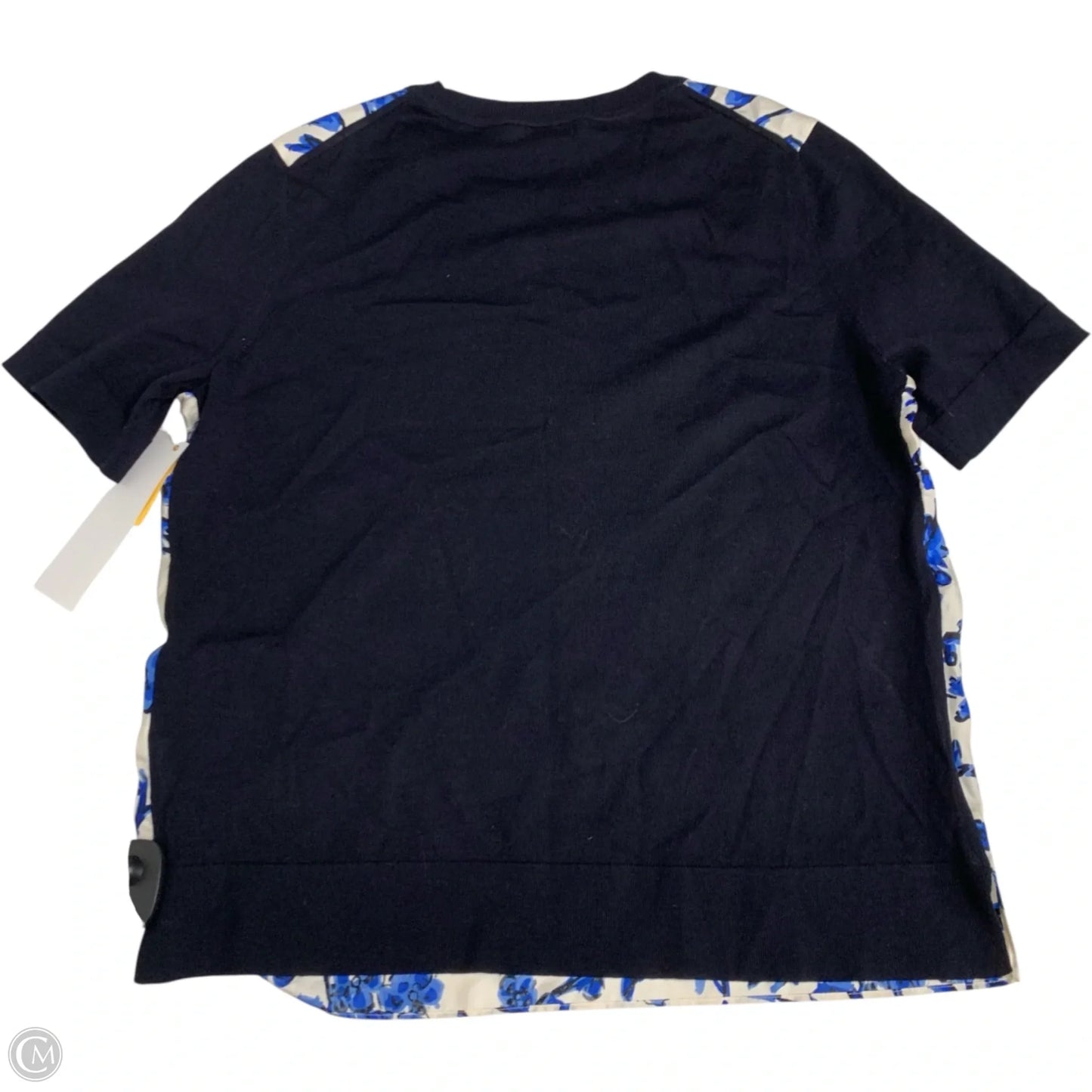 Top Short Sleeve Designer By Tory Burch In Blue & White, Size: M