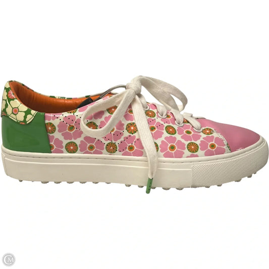 Shoes Designer By Tory Burch In Green & Pink, Size: 7
