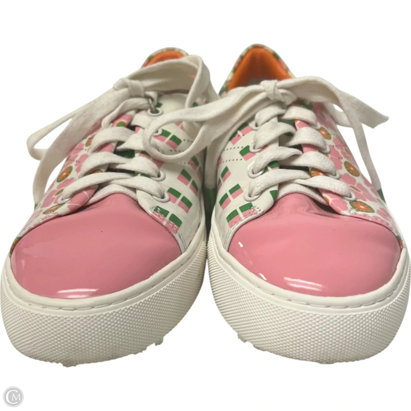 Shoes Designer By Tory Burch In Green & Pink, Size: 7