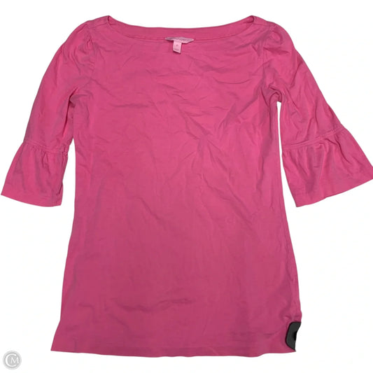 Top 3/4 Sleeve Designer By Lilly Pulitzer In Pink, Size: Xs