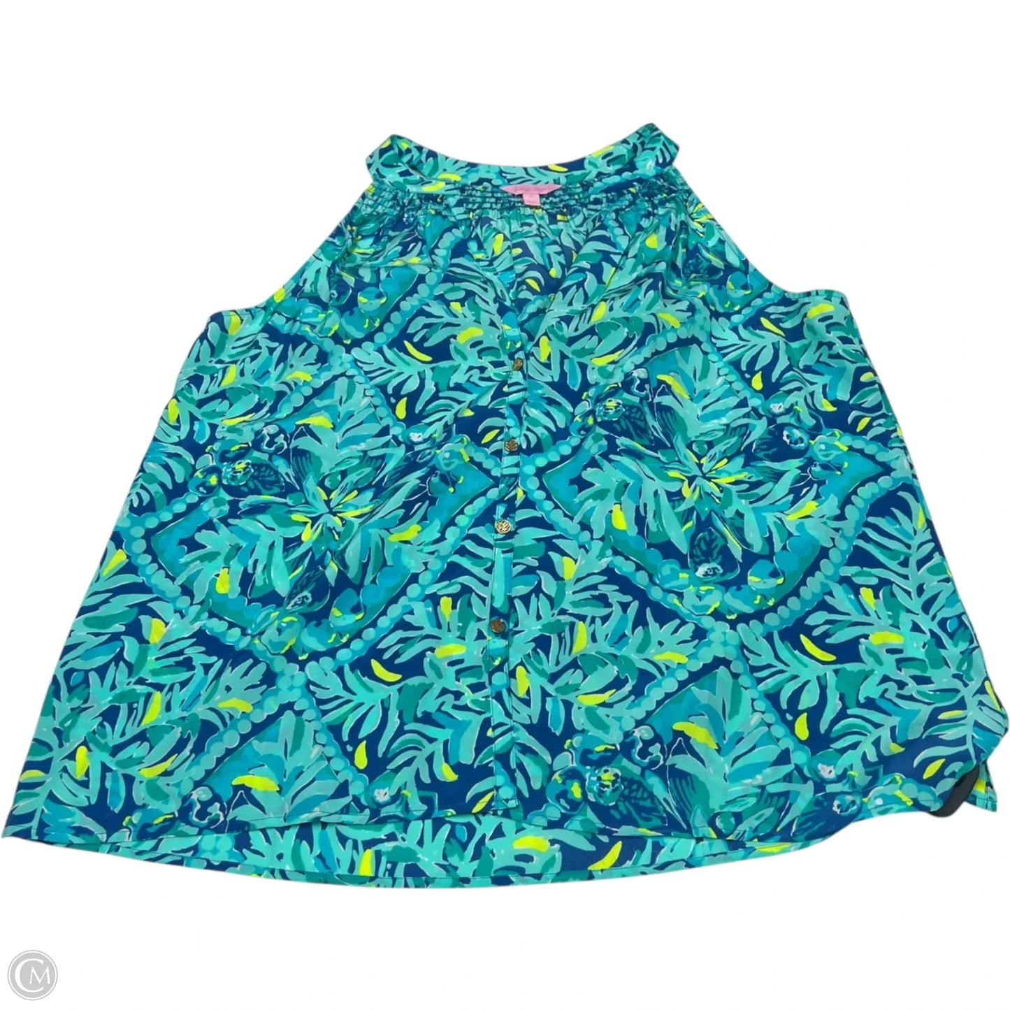Blouse Designer By Lilly Pulitzer In Blue, Size: Xl