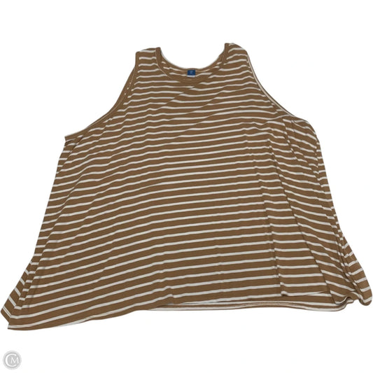 Top Sleeveless By Old Navy In Brown & Cream, Size: 1x