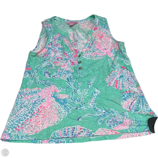 Top Sleeveless Designer By Lilly Pulitzer In Green & Pink, Size: Xxs