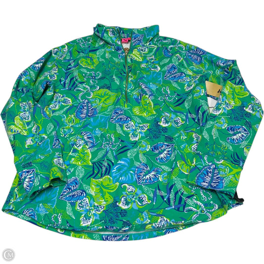 Top Long Sleeve Designer By Lilly Pulitzer In Blue & Green, Size: L