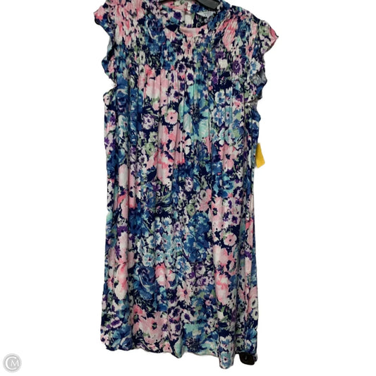 Dress Casual Midi By Crown And Ivy In Blue & Pink, Size: L