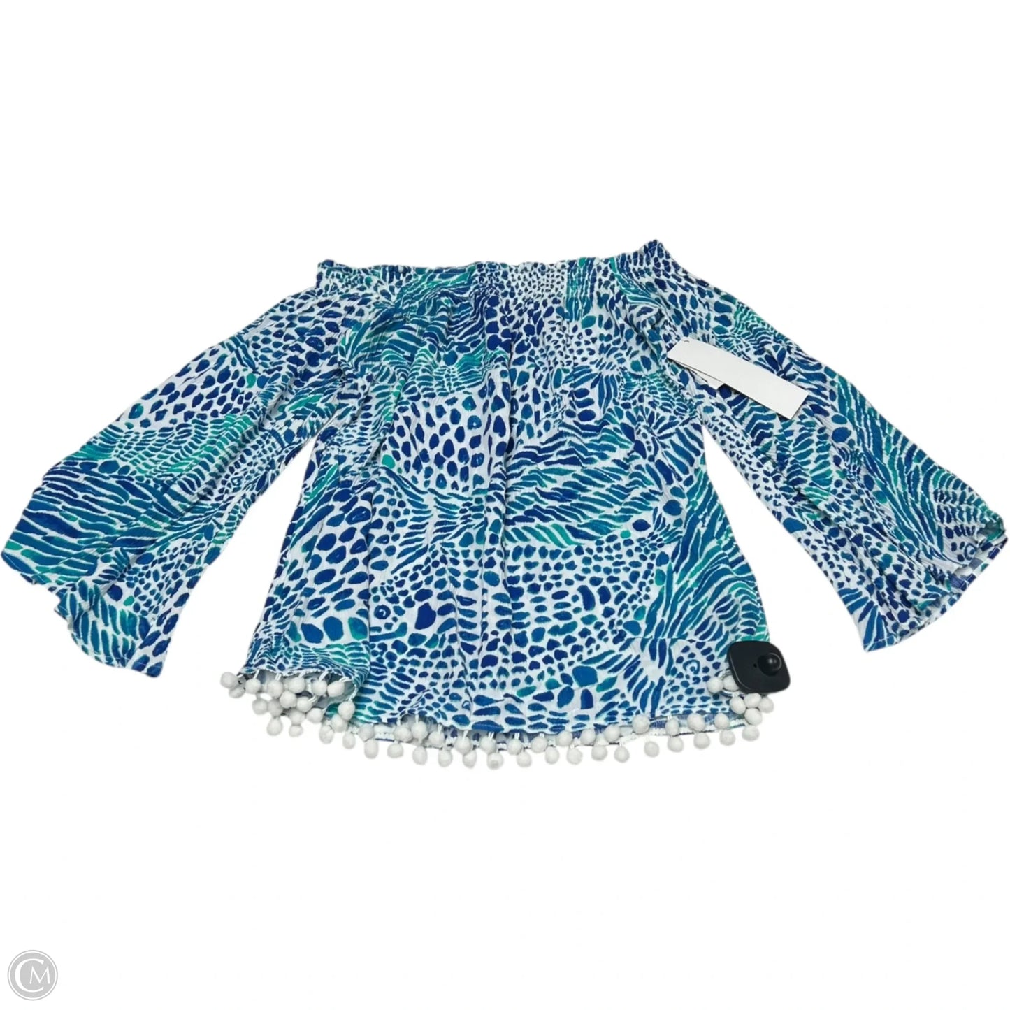 Top Long Sleeve Designer By Lilly Pulitzer In Blue & White, Size: Xs