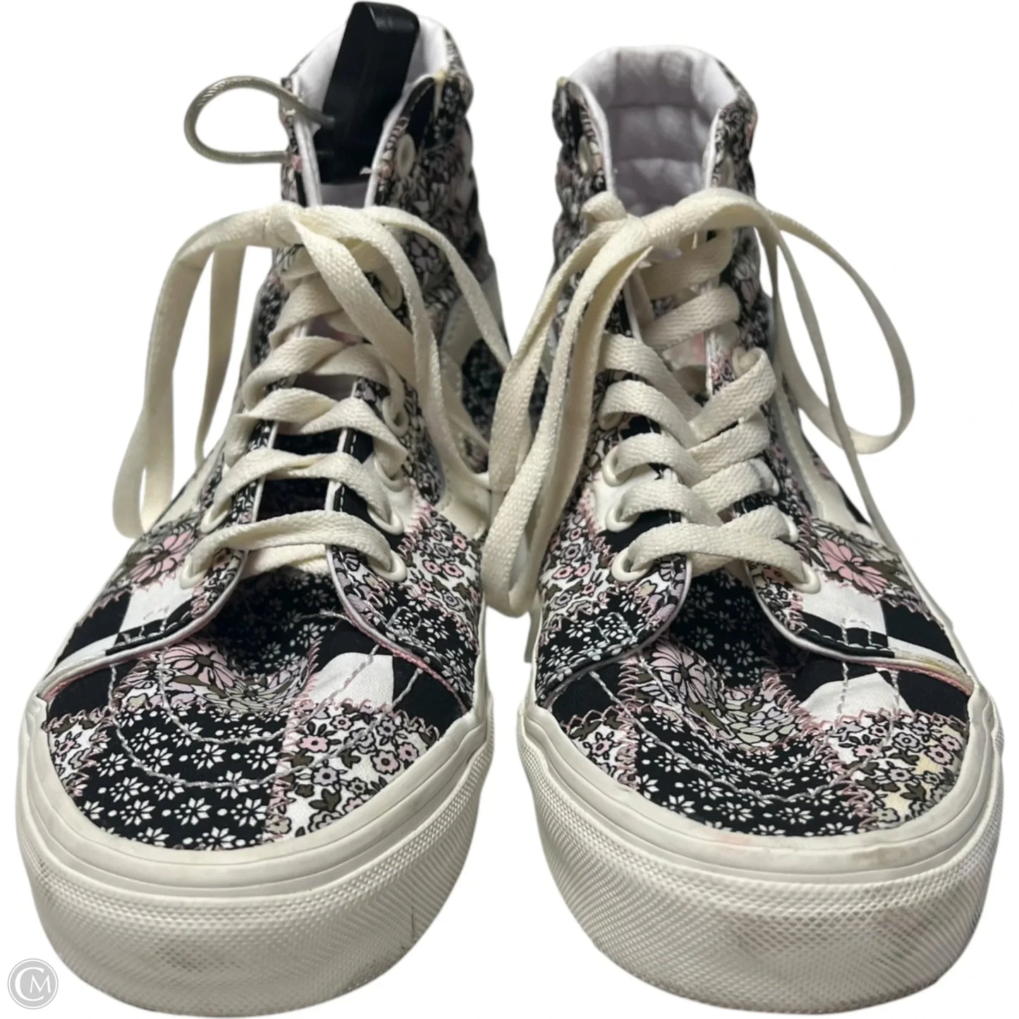 Shoes Sneakers By Vans In Black & Pink, Size: 8