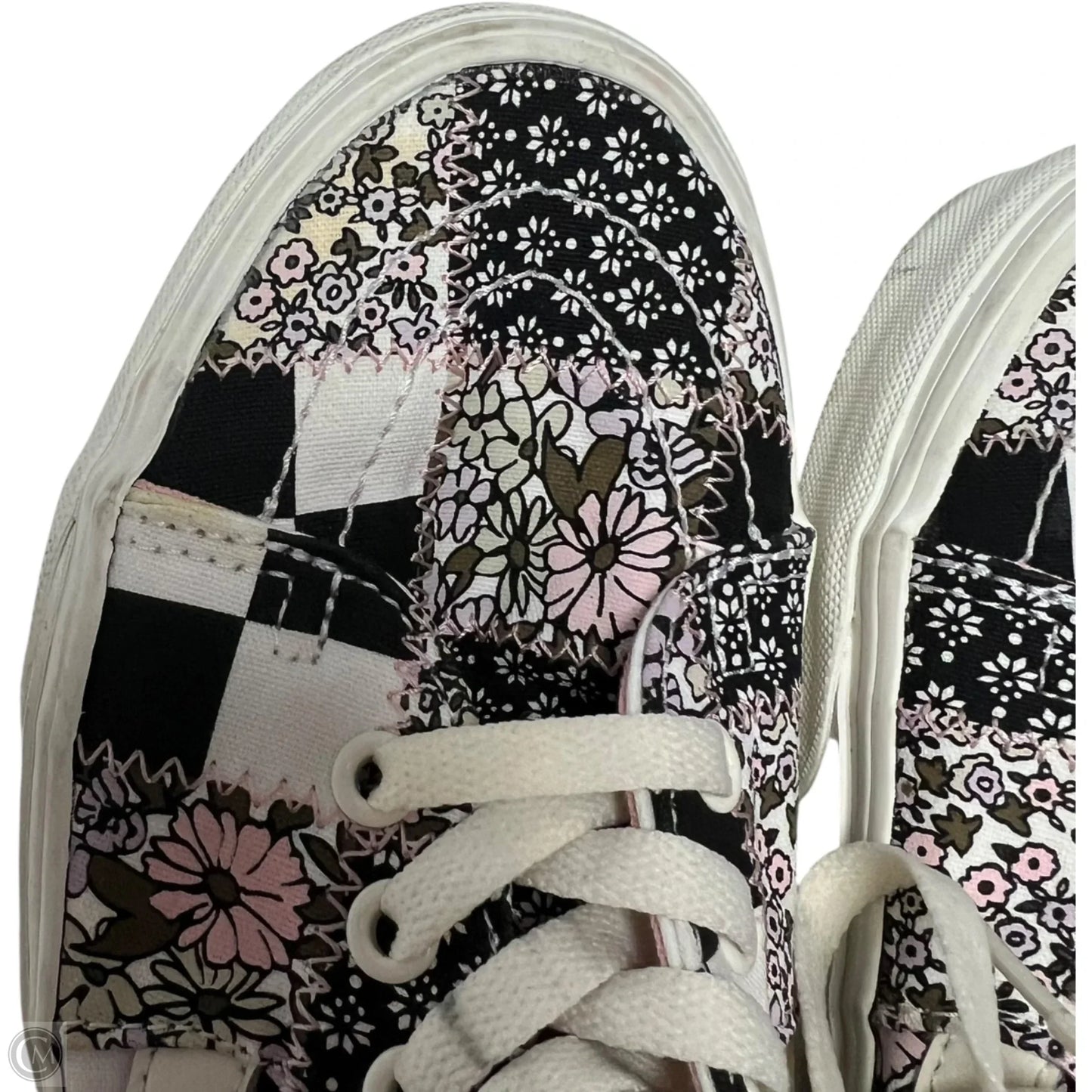 Shoes Sneakers By Vans In Black & Pink, Size: 8