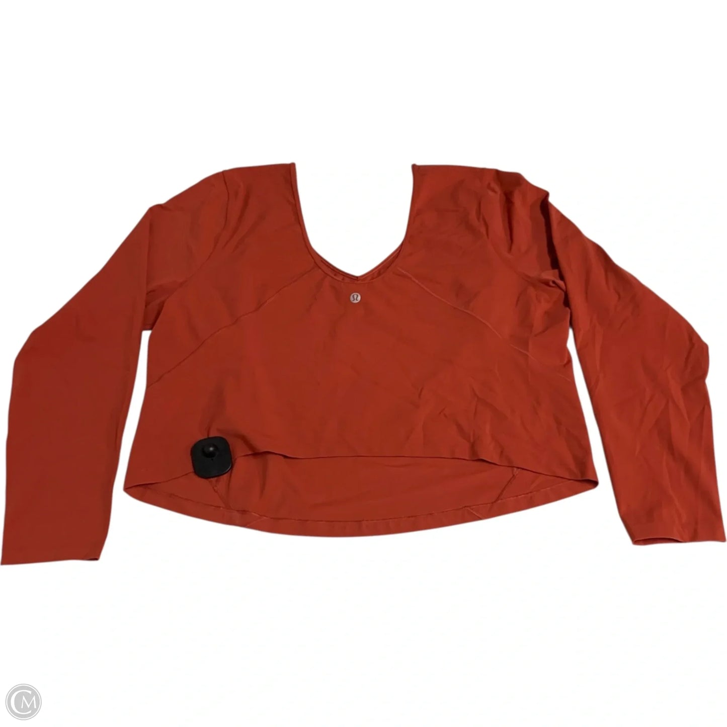 Athletic Top Long Sleeve Crewneck By Lululemon In Orange, Size: Xl