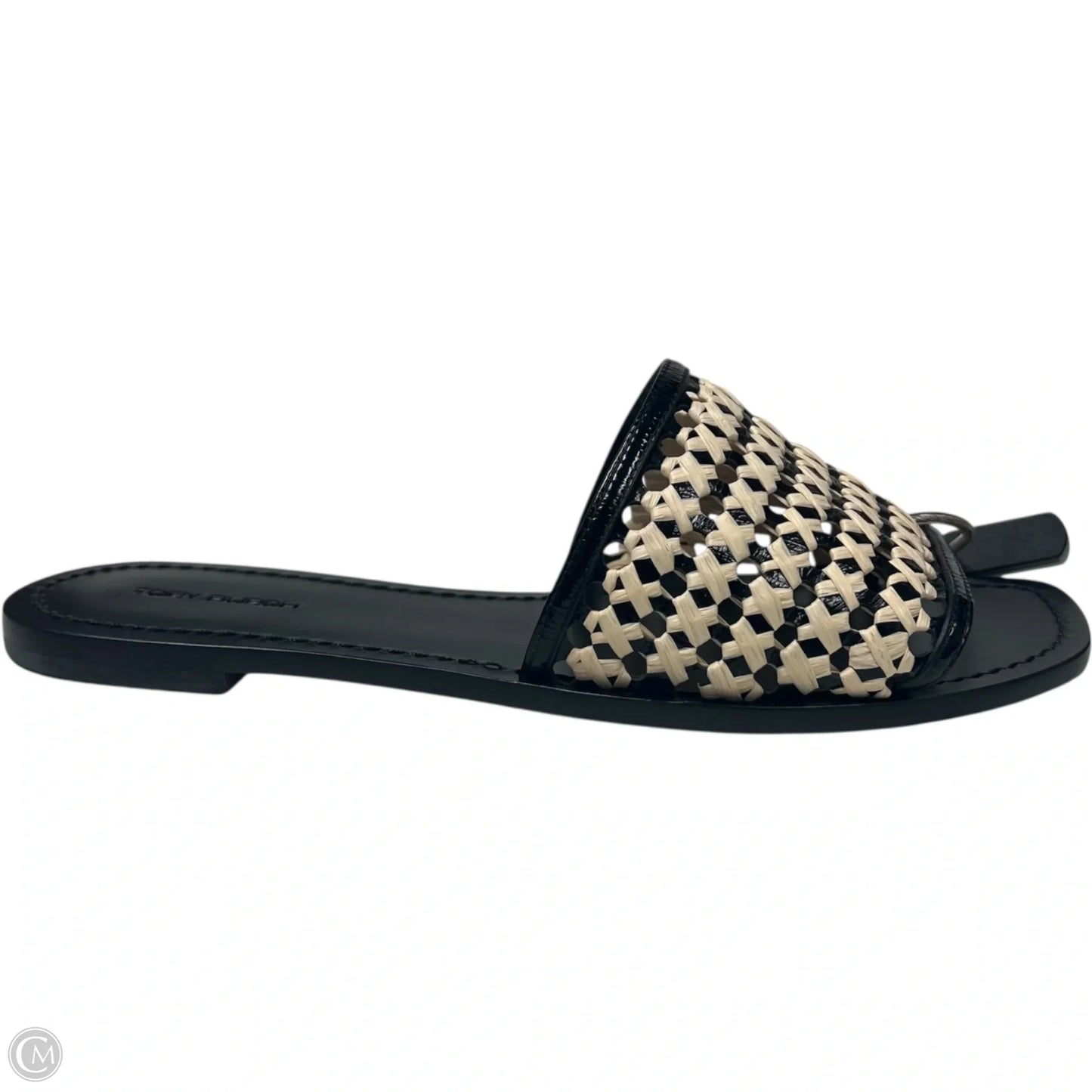Sandals Designer By Tory Burch In Black & Cream, Size: 8.5