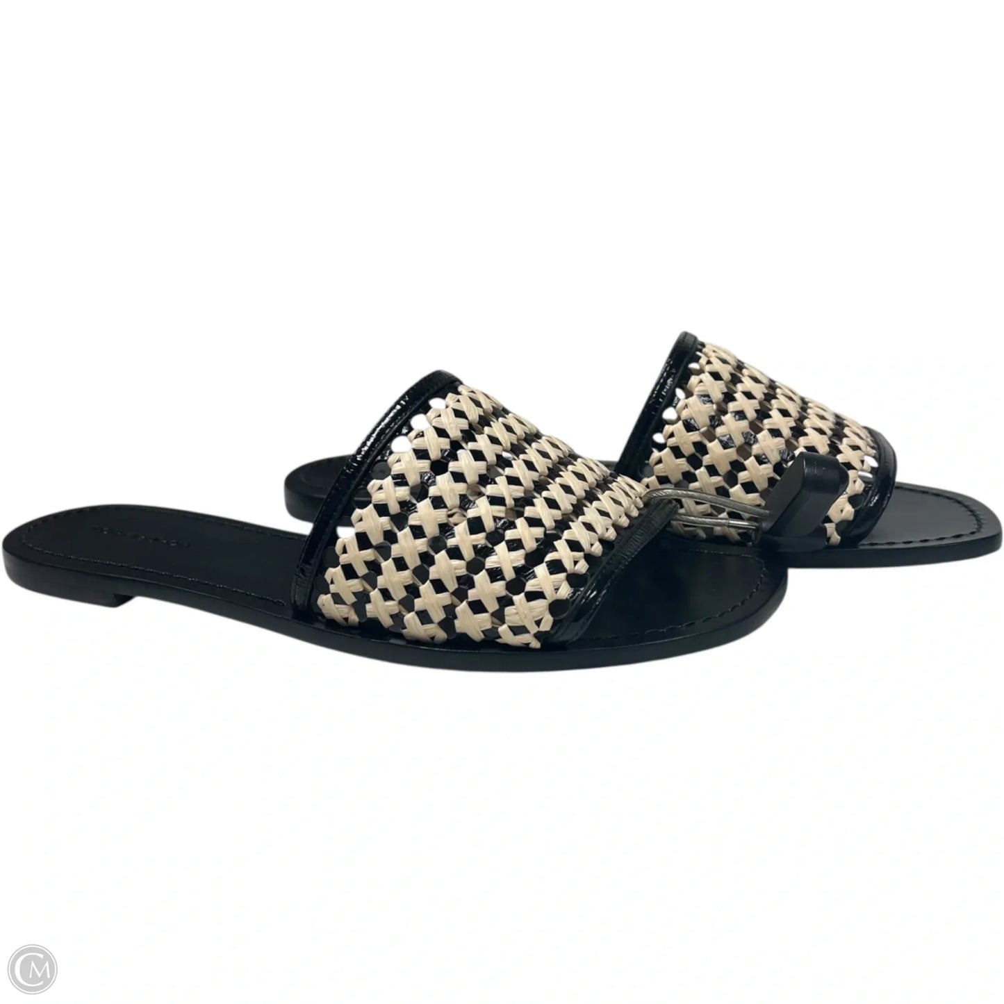 Sandals Designer By Tory Burch In Black & Cream, Size: 8.5