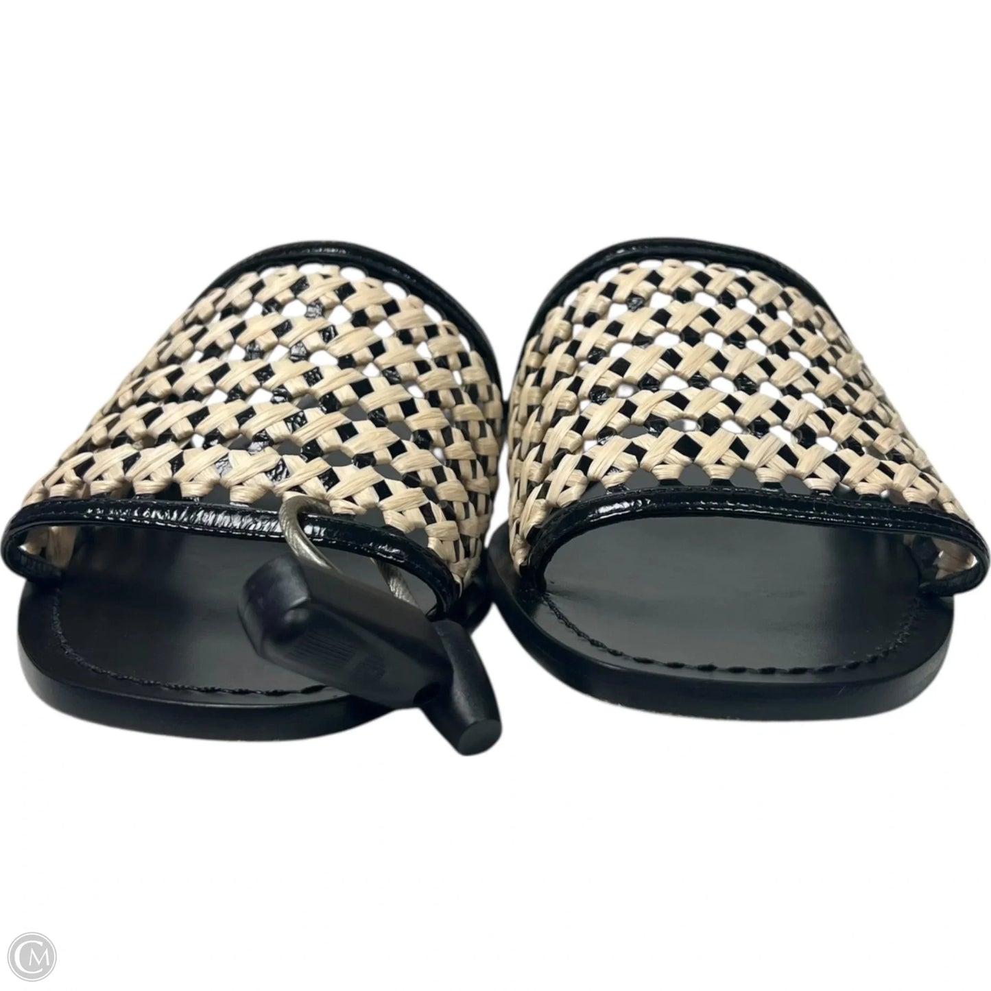 Sandals Designer By Tory Burch In Black & Cream, Size: 8.5