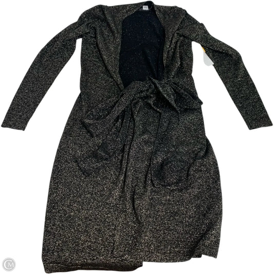 Cardigan Designer By Diane Von Furstenberg In Black & Gold, Size: S