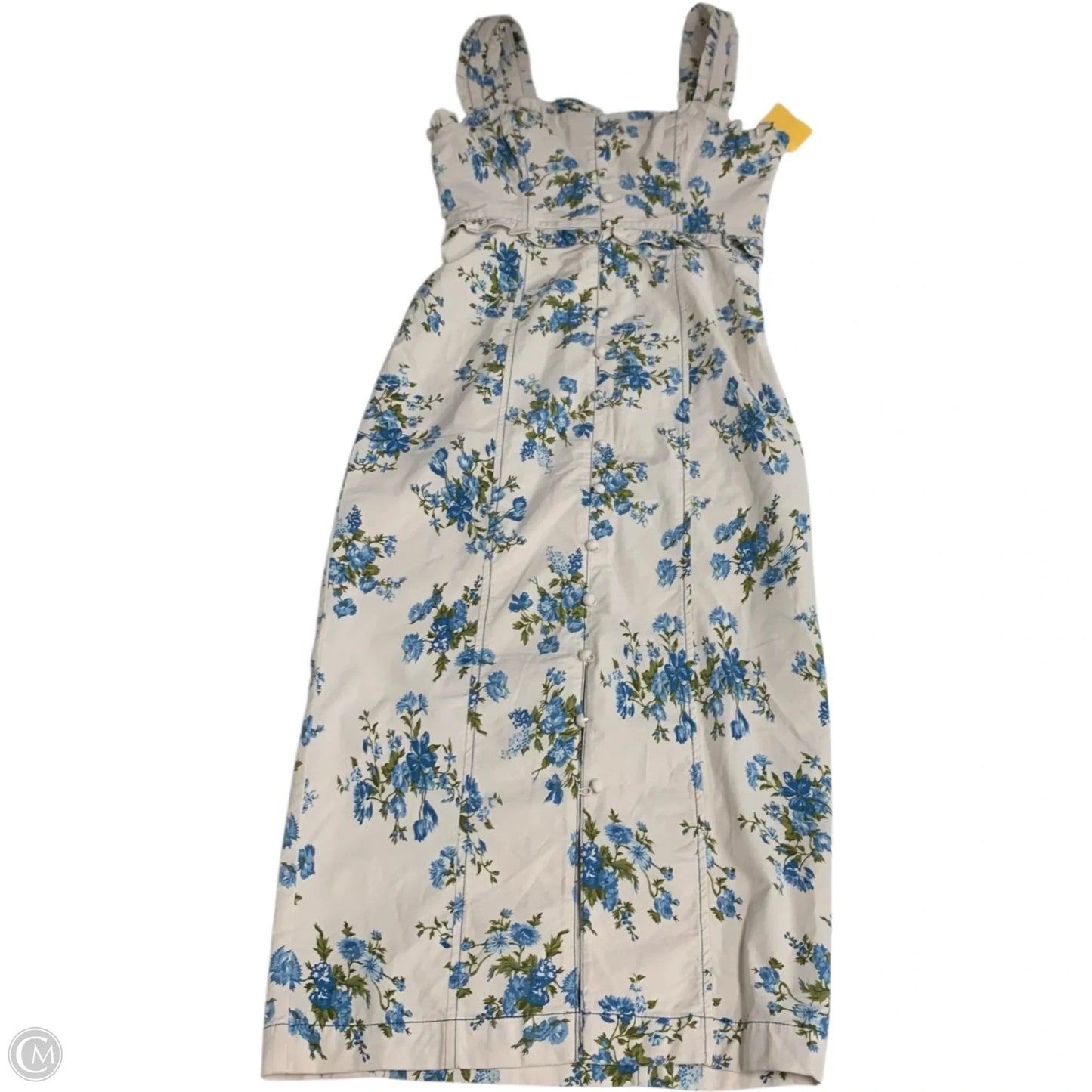 Dress Casual Midi By Anthropologie In Blue & Cream, Size: Xs