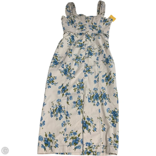 Dress Casual Midi By Anthropologie In Blue & Cream, Size: Xs