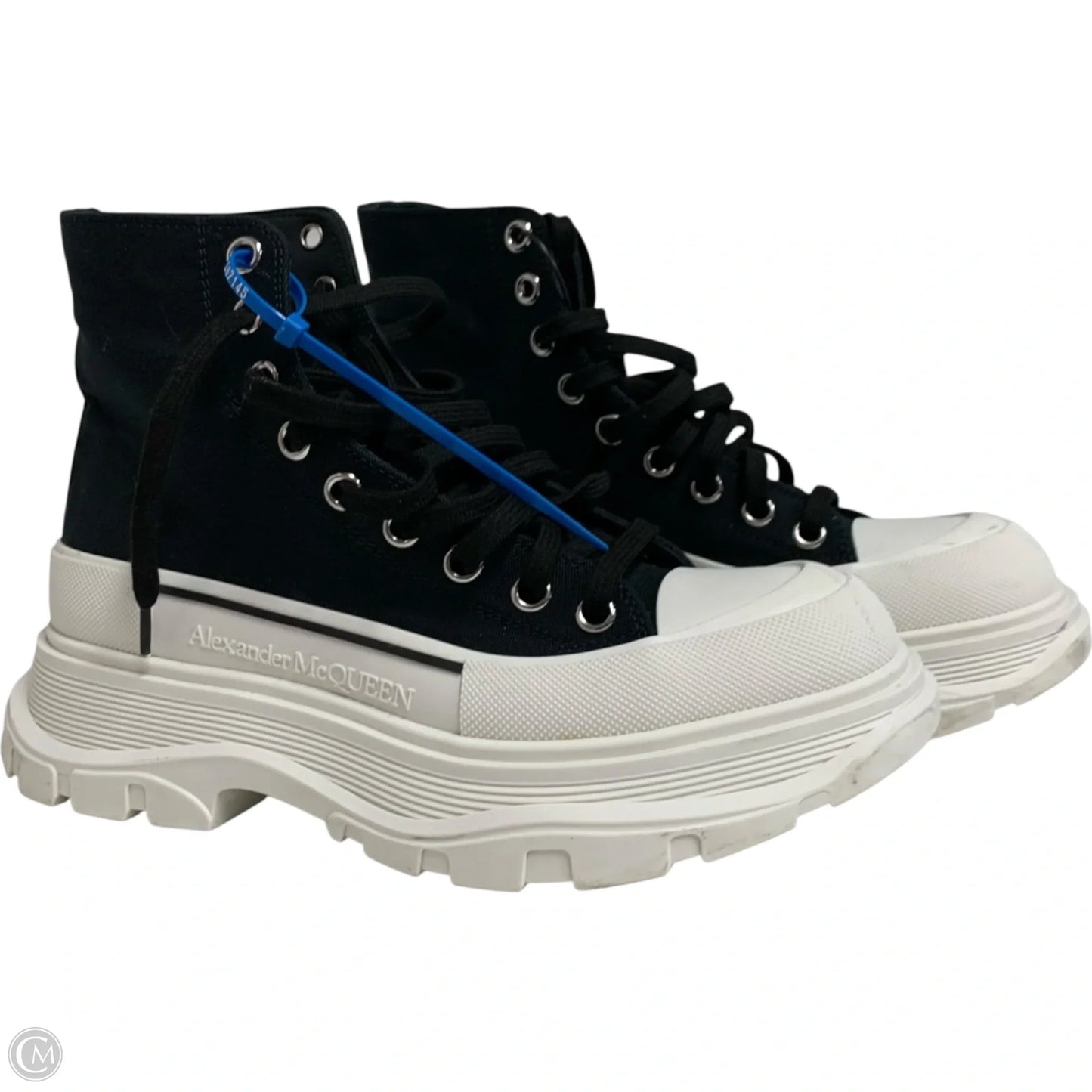 Shoes Luxury Designer By Alexander Mcqueen In Black & White, Size: 9