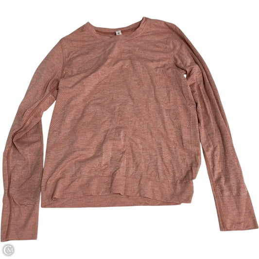 Athletic Top Long Sleeve Collar By Lululemon In Pink, Size: S