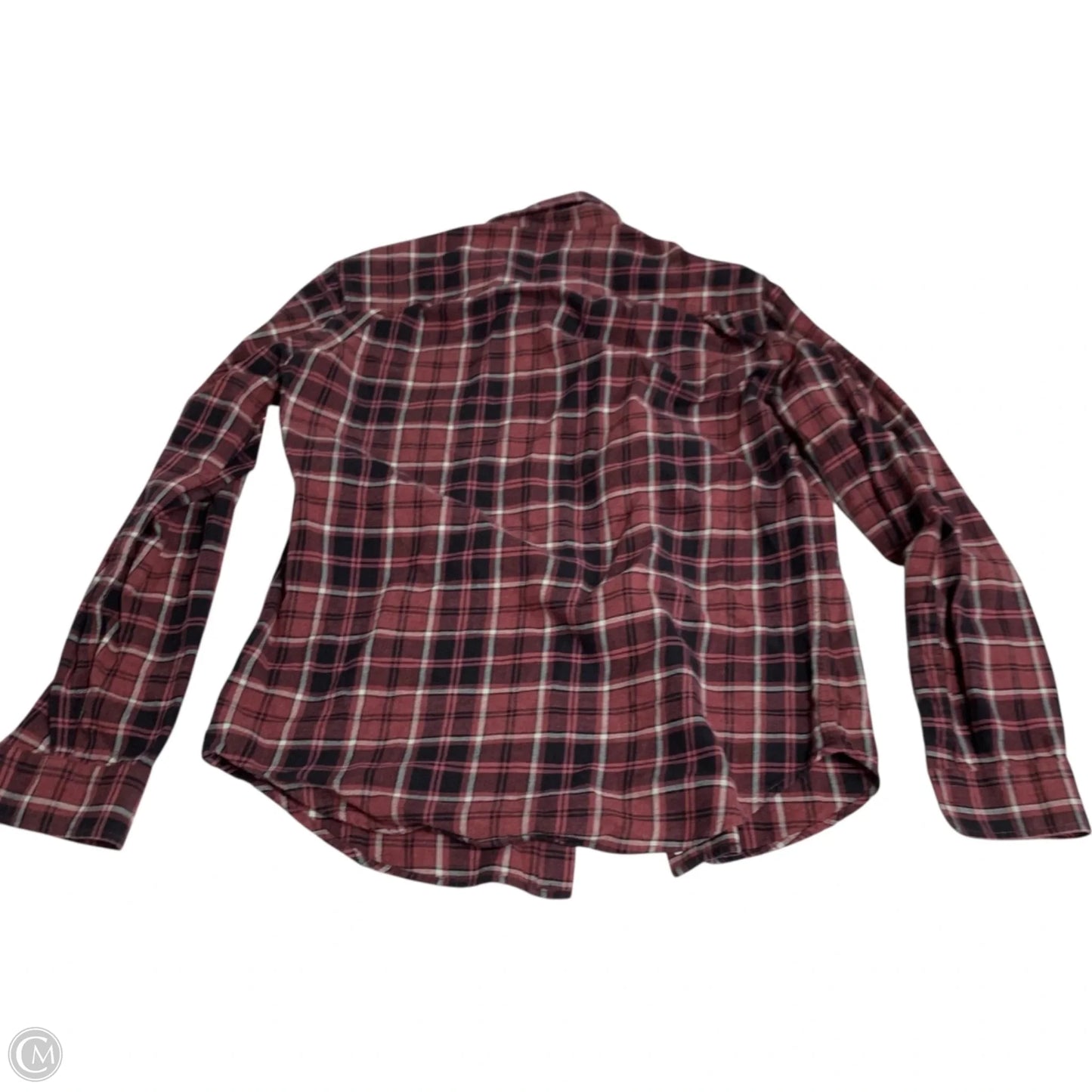 Top Long Sleeve By 7 For All Mankind In Plaid Pattern, Size: S
