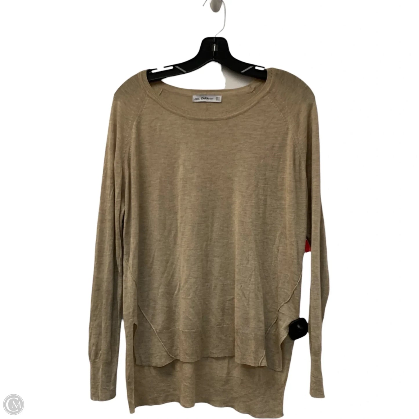 Top Long Sleeve By Zara In Tan, Size: Xl
