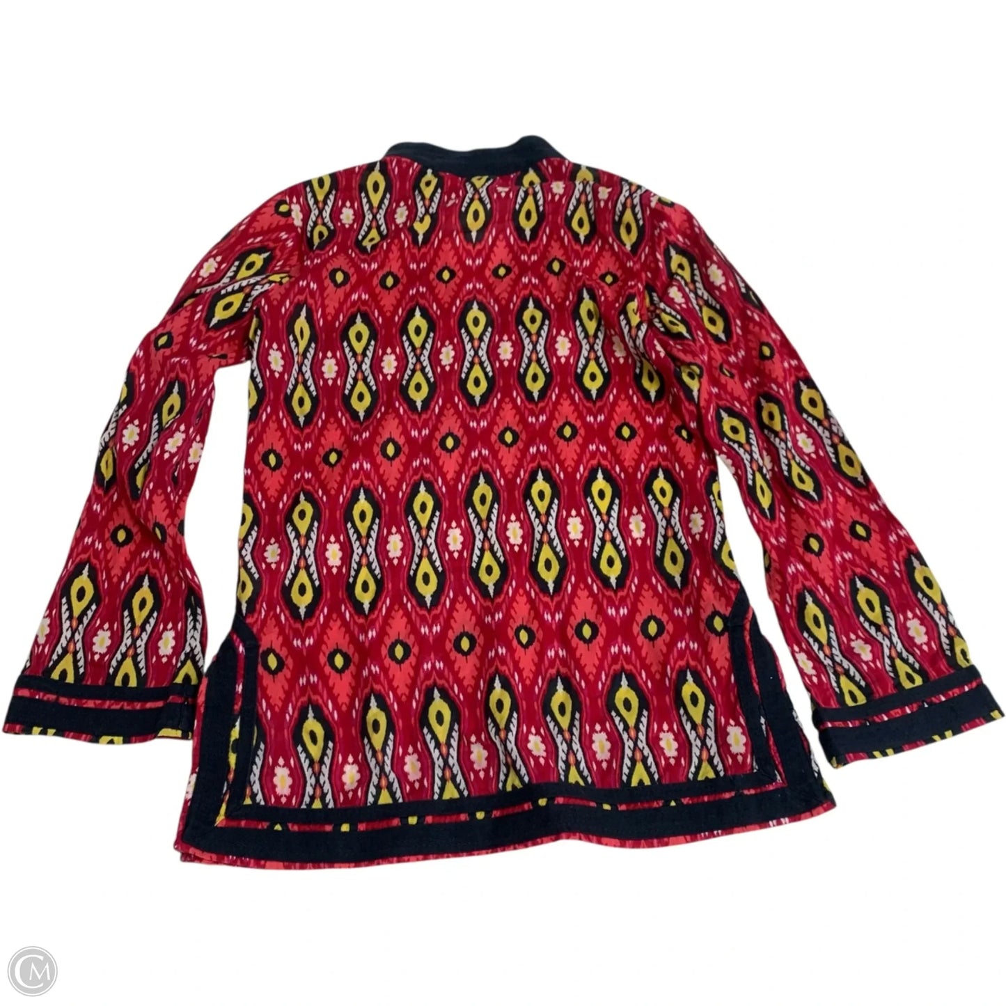 Top Long Sleeve Designer By Tory Burch In Red & Yellow, Size: S